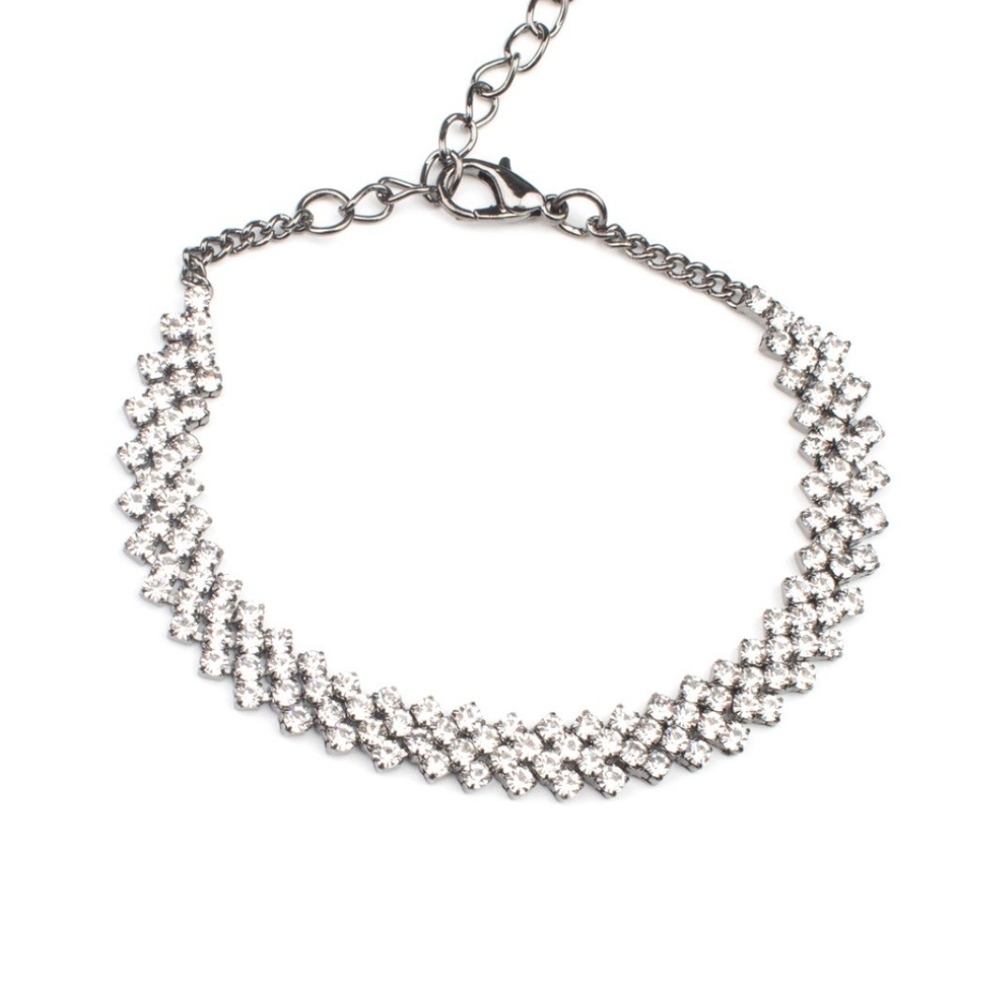 Paparazzi Dazzling Silver Bracelet Chicly Candescent Black Bling Fashion Jewelry